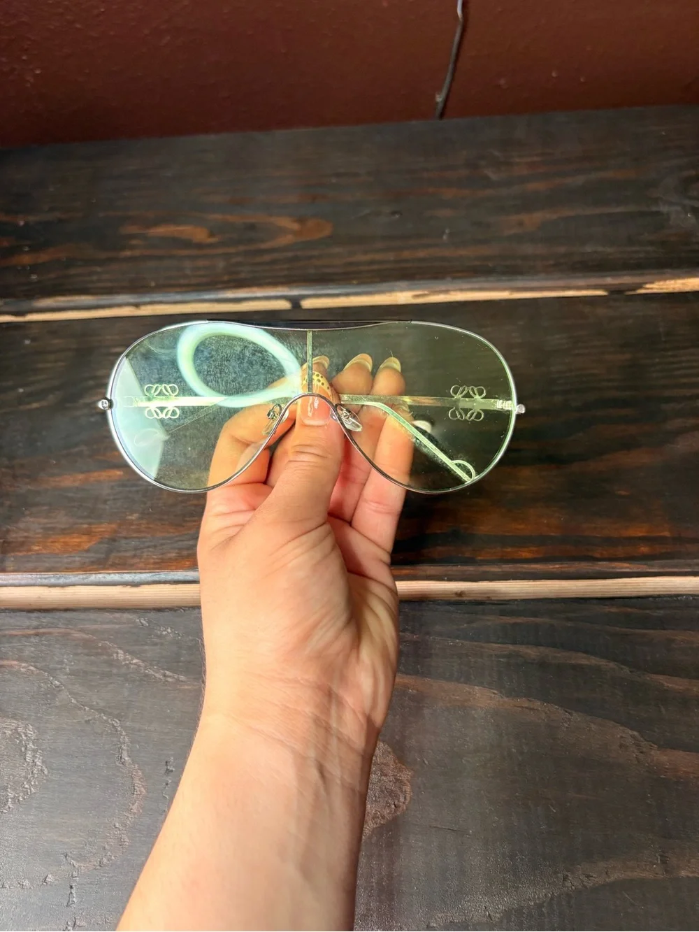 Women's Gradient Aviator Sunglasses - Pink Lenses